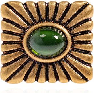 Versace Circe Ring - unisex - Ringen - Geel - 48 MM - Satijn - Accessoires