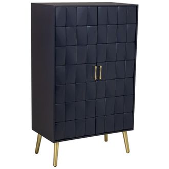 Wanderlust Deco Armario de madera negro 76x42x125h cm