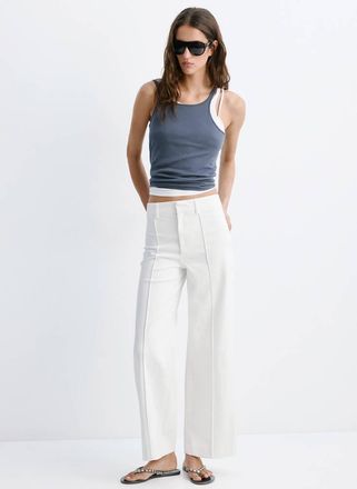 Mango Jeans wide leg vita alta bianco - Donna - 36 - MANGO