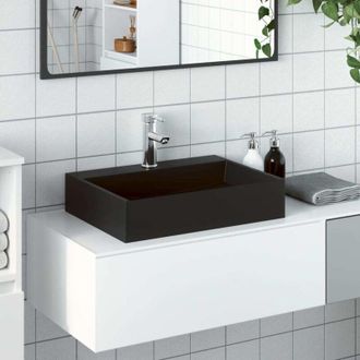 vidaXL Lavabo De Fundici&oacute;n De Mineral/m&aacute;rmol Negro Mate 50x38x11 Cm Vidaxl