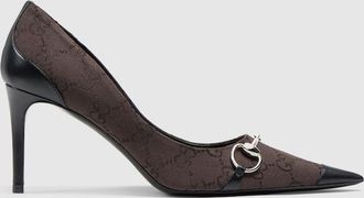 Gucci Womens Donna Pump, Brown, Fabric