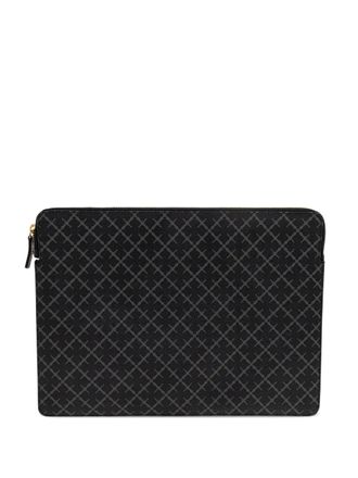 By Malene Birger monogram-pattern zip laptop bag - Black