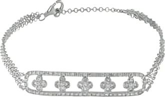 Luxury Bazaar 14kt witgouden armband met diamant - Zilver
