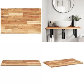 vidaXL Piano da Bagno Finitura a Olio 80x50x2 cm in Legno di Acacia - Acacia - Finitura a olio
