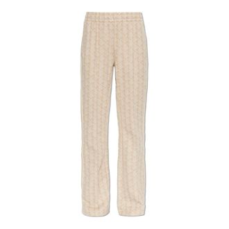 Lacoste Sweatpants, female, Beige, Size: XS Flared Monogram Sweatpants