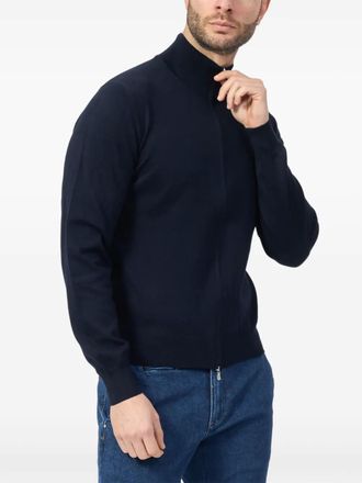 Gran Sasso Cardigan a collo alto con zip - Blu