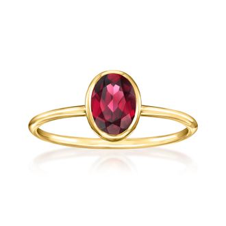 Ross-Simons Bezel-Set Rhodolite Garnet Ring in 14kt Yellow Gold