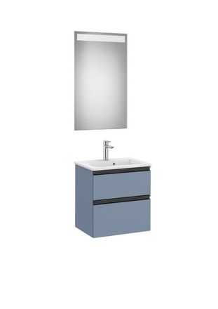 Roca Pack Mueble The Gap 500x380 2 Cajones + Espejo Eidos Azul Mate