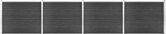 vidaXL Set De Panel De Valla Wpc Gris 699x146 Cm Vidaxl