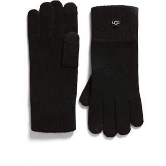 UGG Touchscreen Compatible Knit Gloves in Black at Nordstrom Rack