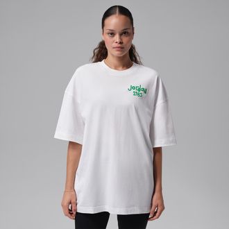 Nike Jordan Womens Jordan Loose-Fit T-Shirt in White | IW0932-100