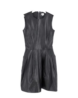 IRIS & INK Mini Dress in Black Leather