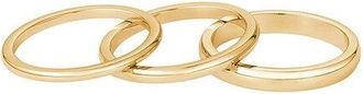 Adornia Adornia 18K Plated Stainless Steel Stacking Band Ring Set