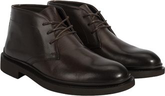 Desa Man Leather Boots - Slip-On, Flat Heel, Round Toe, Breathable | Brown - 40