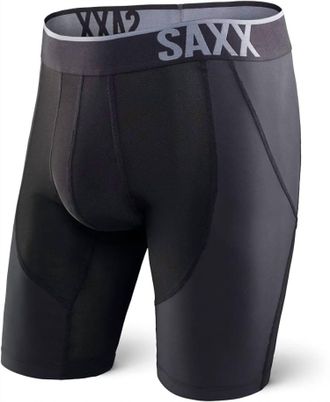 Saxx Mens Strike Long Leg Boxer Brief In Black