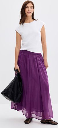 Contemporaine Womens Pleated sheer voile maxi skirt