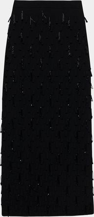 SIMKHAI Bree Embellished Knit Midi Skirt