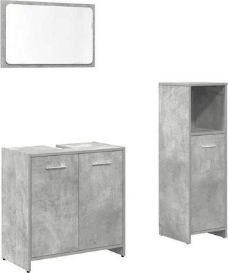 vidaXL Set muebles de baño 2 piezas madera contrachapada gris hormigón vidaXL