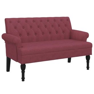 vidaXL Vidaxl - Banco Con Respaldo Tela Rojo Tinto 120x62x75,5 Cm