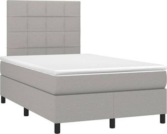 vidaXL Cama Box Spring Con Colch&oacute;n Tela Gris Claro 120x200 Cm Vidaxl