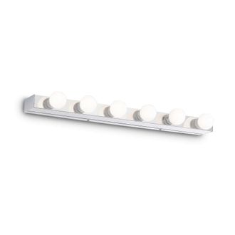 Netlighting Prive 6 Light Indoor Medium Over Mirror Wall Light Chrome E14 in Grey