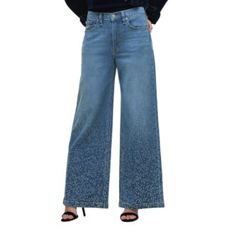 Hudson Jodie Loose Wide Leg Jean With Stud In Crystal Blue