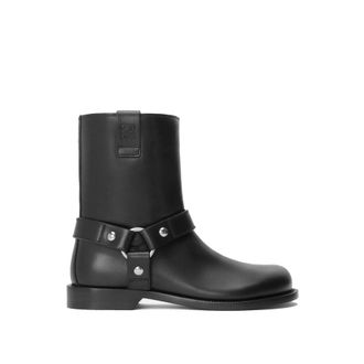Loewe Black Calfskin Ankle Mens Boots