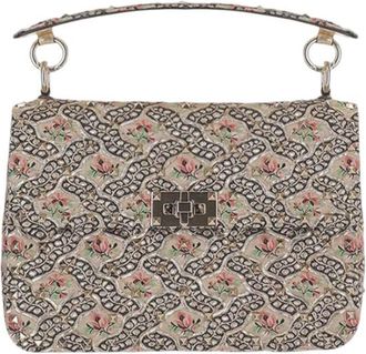 Valentino Garavani Beige Rockstud Spike Medium Shoulder Bag