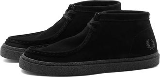 Fred Perry Las Dawson Enkellaarsjes - Heren - Veterlaarzen - Zwart - 45 EU - Leer - Schoenen
