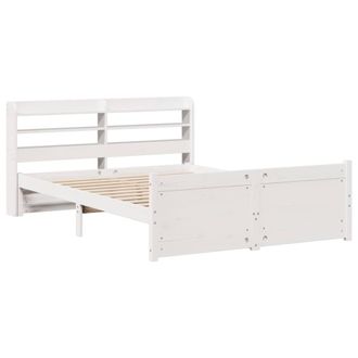 Berkfield Home Beautiful Bed Frame with Headboard without Mattress White 150x200 | Size: King
