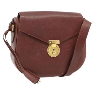Ferragamo Pre-owned Cross Body Bags, female, Brown, Size: ONE SIZE Pre-owned Leather Shoulder Bag