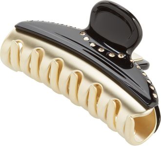 Alexandre de Paris Vendome Medium Crystal Embellished Hair Clip in Black Gold at Nordstrom