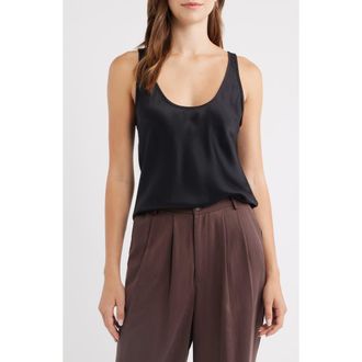 Reformation Veya Sleeveless Silk Top in Black at Nordstrom, Size X-Large