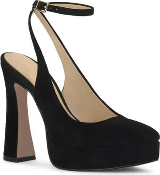 Jessica Simpson Nelica Ankle Strap Platform Pointed Toe Pump in Black at Nordstrom, Size 8.5