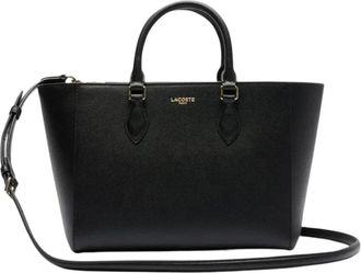 Lacoste Elysees Lucky Bag Leren Handtas - Dames - Shoppers - Zwart - ONE Size - Leer - Tassen