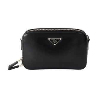Prada Brique Bag - Heren - Schoudertassen - Zwart - ONE Size - Leer - Tassen