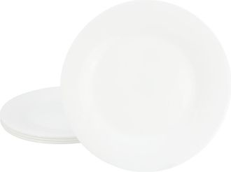 Gibson Ultra White Shadow 6 Piece 10 Inch Opal Glass Dinner Plate Set at Nordstrom