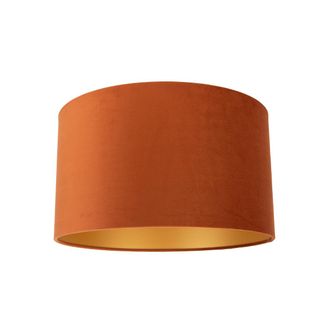 QAZQA Qazqa Pantalla De L&aacute;mpara De Tela Naranja Con Interior Dorado