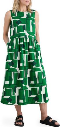 Seasalt Cornwall Brouse Geo Print Sleeveless A-Line Dress in Paper Forms Island at Nordstrom, Size 14 Us