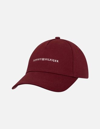 Tommy Hilfiger Mens Embroidered Logo Burgundy Cap - Size: ONE size