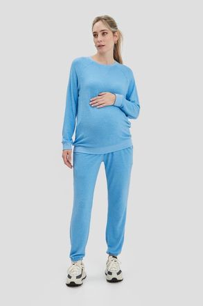 Nom Maternity Heart On My Sleeve Maternity & Nursing Sweatshirt in Bluebell at Nordstrom, Size X-Small