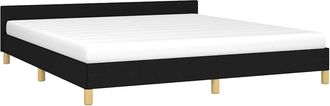 vidaXL Cama Sin Colch&oacute;n Tela Negro 160x200 Cm Vidaxl