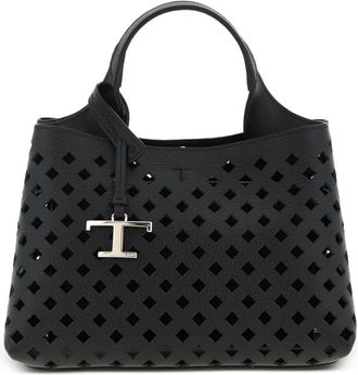 Tod's Borsa tote Apa micro traforata - Nero