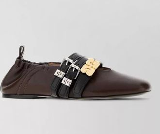 Ganni synthetic leather ballerinas