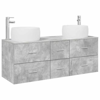 vidaXL Juego De Muebles De Ba&ntilde;o 3 Uds. Gris Hormig&oacute;n Vidaxl