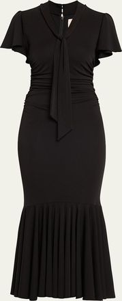 Cinq &agrave; Sept Hertha Tie-Neck Midi Dress