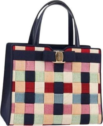 Ferragamo Pre-owned Handbags, female, Multicolor, Size: ONE SIZE Pre-owned Nylon Handbag