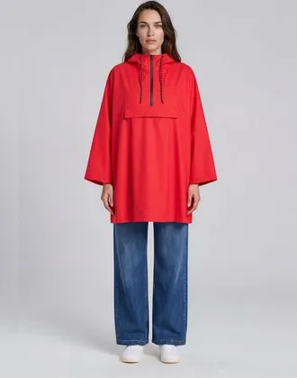 Masai Zip-Front Hooded Poncho in Poinsettia at Nordstrom, Size X-Large