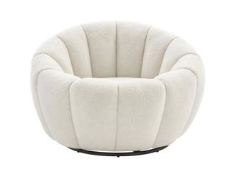 VENTE-UNIQUE.COM Sill&oacute;n cl&aacute;sico poli&eacute;ster blanco
