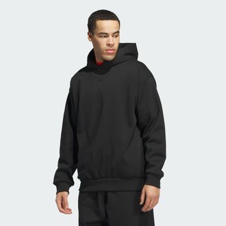 adidas adidas Performance Unisex Basketball Hoodie - Black/Red recycled_material - Size X-Small